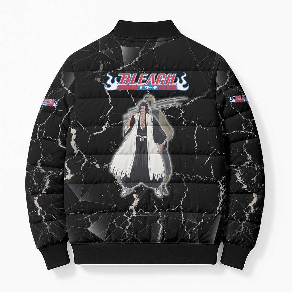 Zaraki Kenpachi Bleach Bomber Puffer Jacket Dark Marble Anime Shatter Style