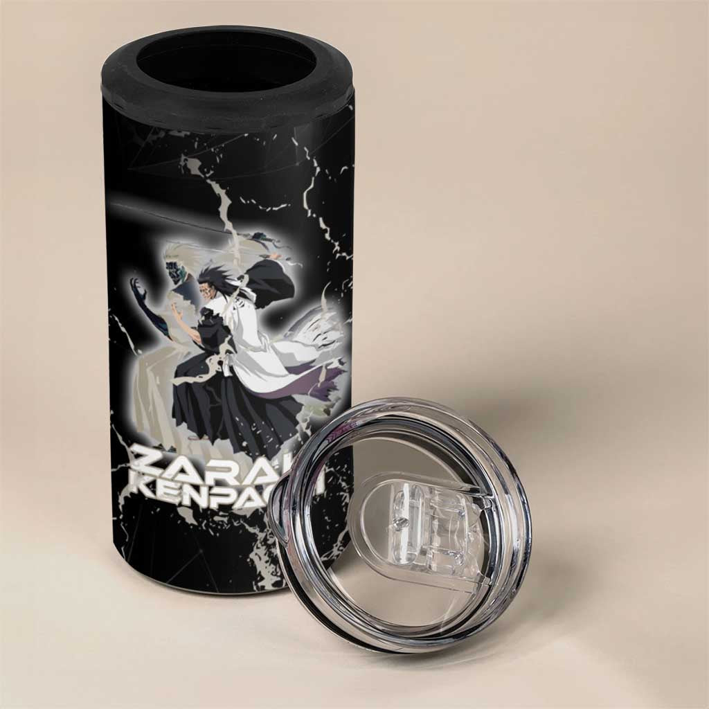 Zaraki Kenpachi Bleach 4 in 1 Can Cooler Tumbler Dark Marble Anime Shatter Style