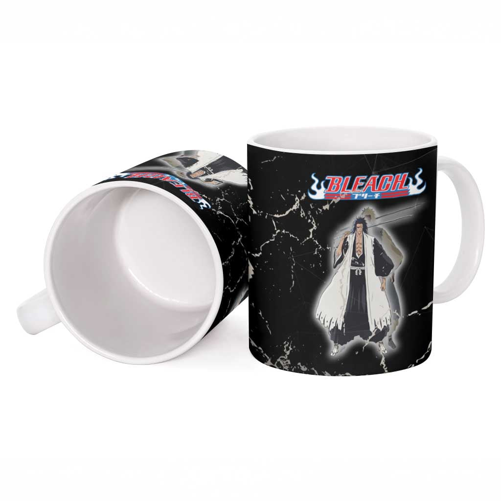 Zaraki Kenpachi Bleach Ceramic Mug Dark Marble Anime Shatter Style