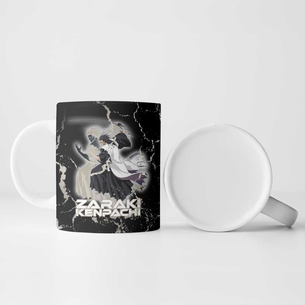Zaraki Kenpachi Bleach Ceramic Mug Dark Marble Anime Shatter Style