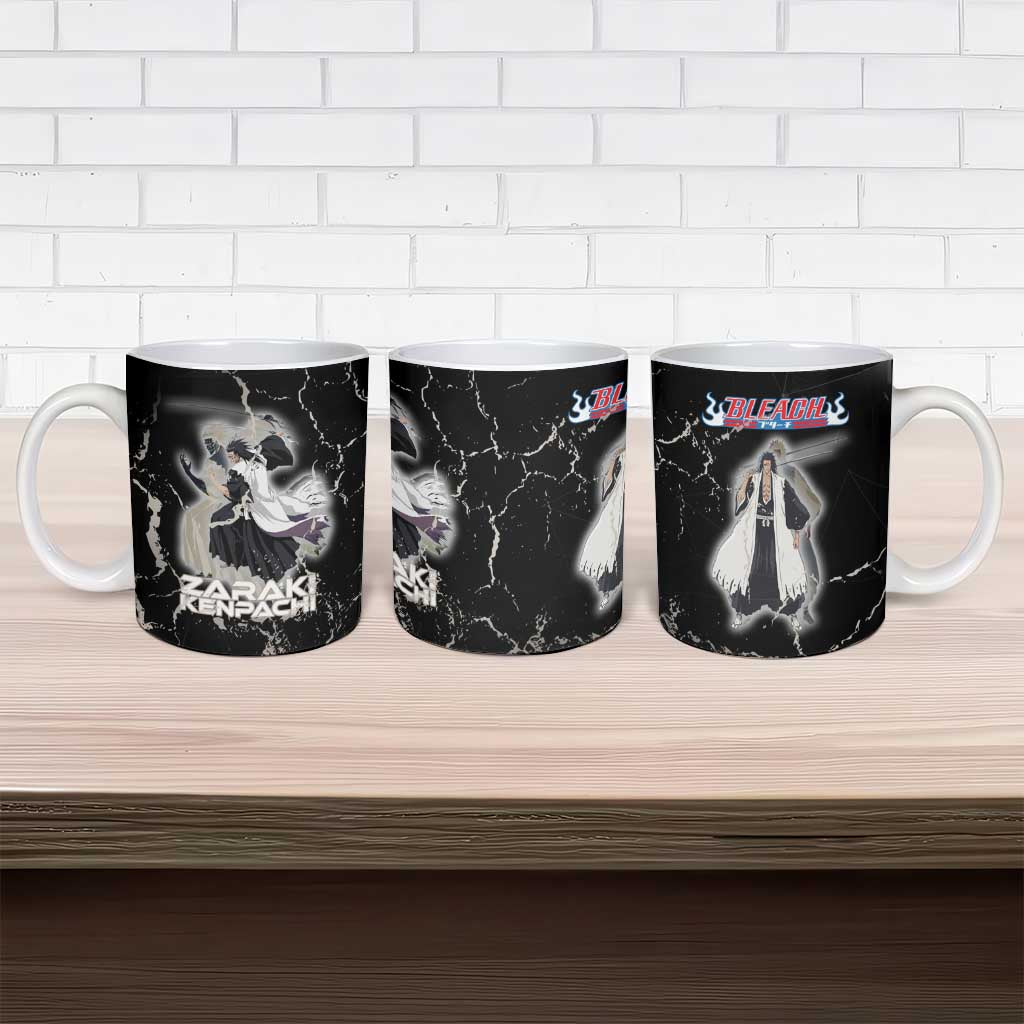 Zaraki Kenpachi Bleach Ceramic Mug Dark Marble Anime Shatter Style