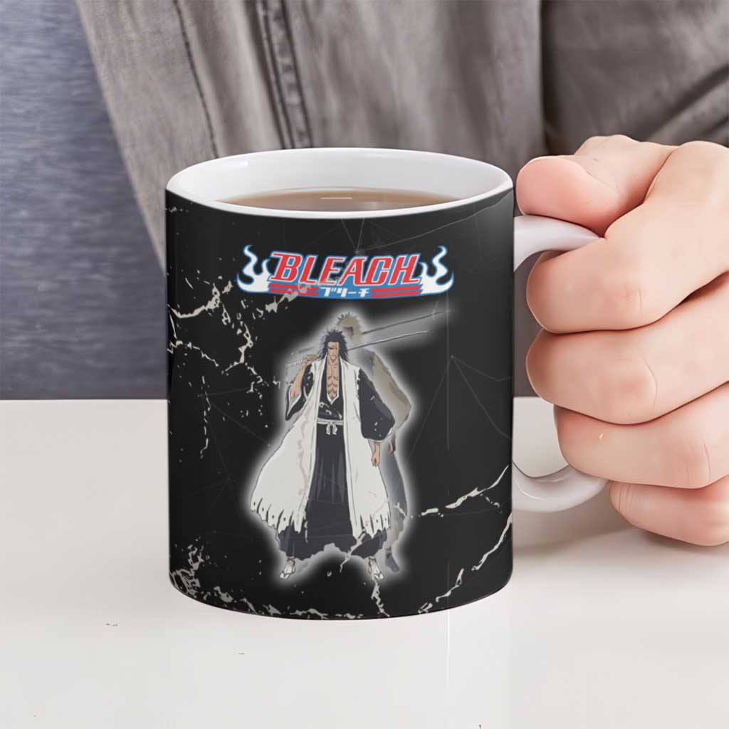Zaraki Kenpachi Bleach Ceramic Mug Dark Marble Anime Shatter Style