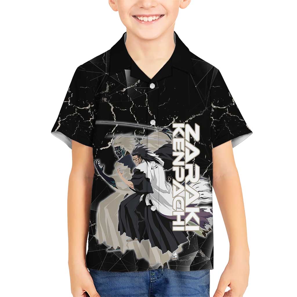 Zaraki Kenpachi Bleach Hawaiian Shirt Dark Marble Anime Shatter Style