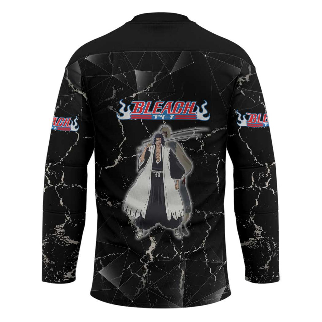 Zaraki Kenpachi Bleach Hockey Jersey Dark Marble Anime Shatter Style