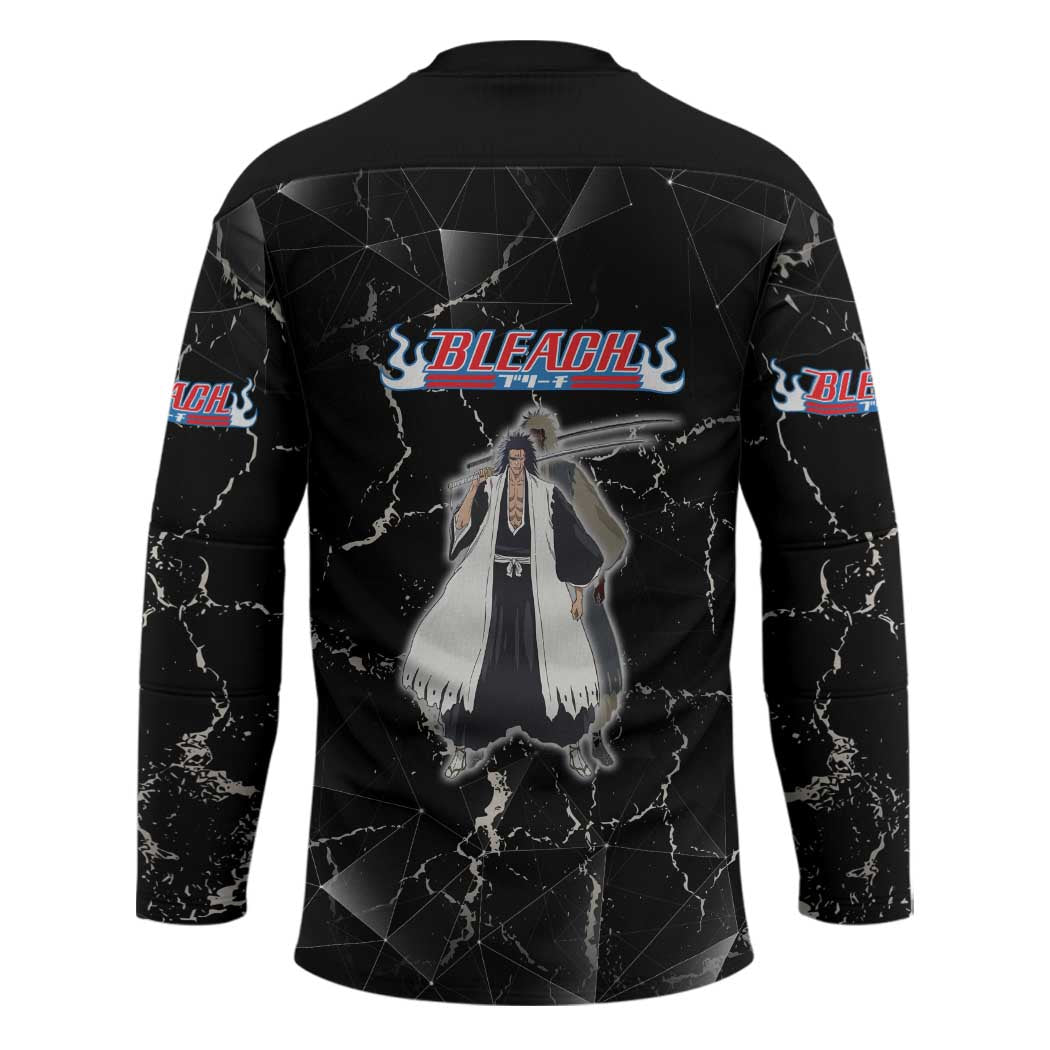 Zaraki Kenpachi Bleach Hockey Jersey Dark Marble Anime Shatter Style
