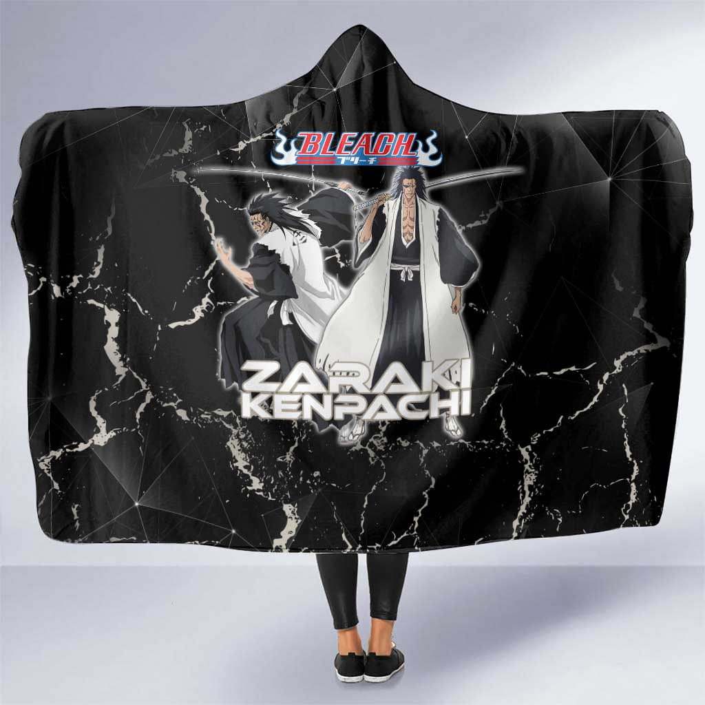 Zaraki Kenpachi Bleach Hooded Blanket Dark Marble Anime Shatter Style