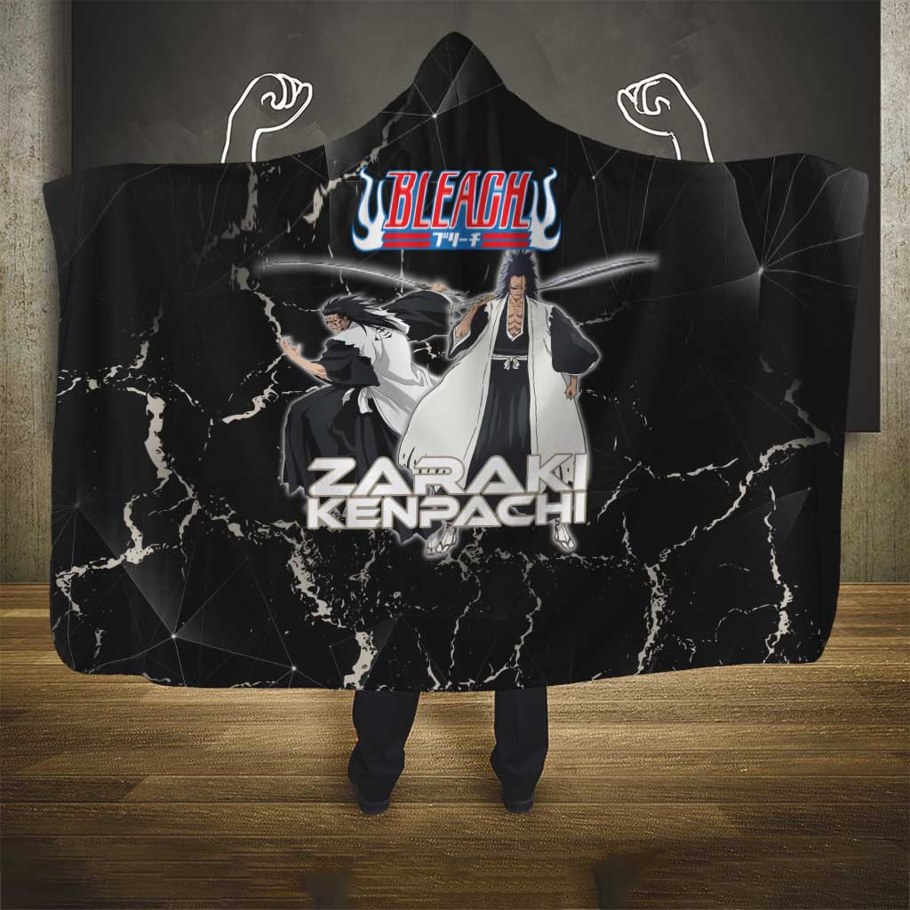 Zaraki Kenpachi Bleach Hooded Blanket Dark Marble Anime Shatter Style