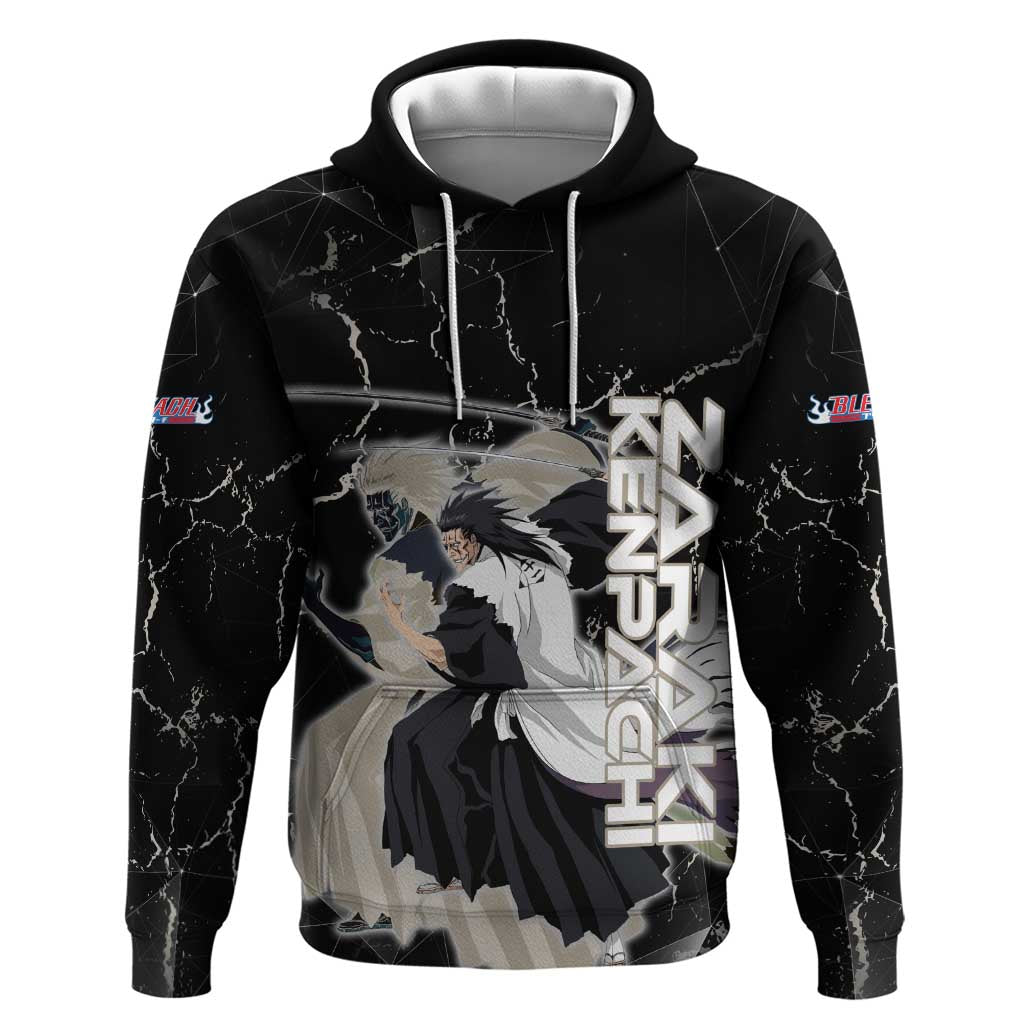 Zaraki Kenpachi Bleach Hoodie Dark Marble Anime Shatter Style