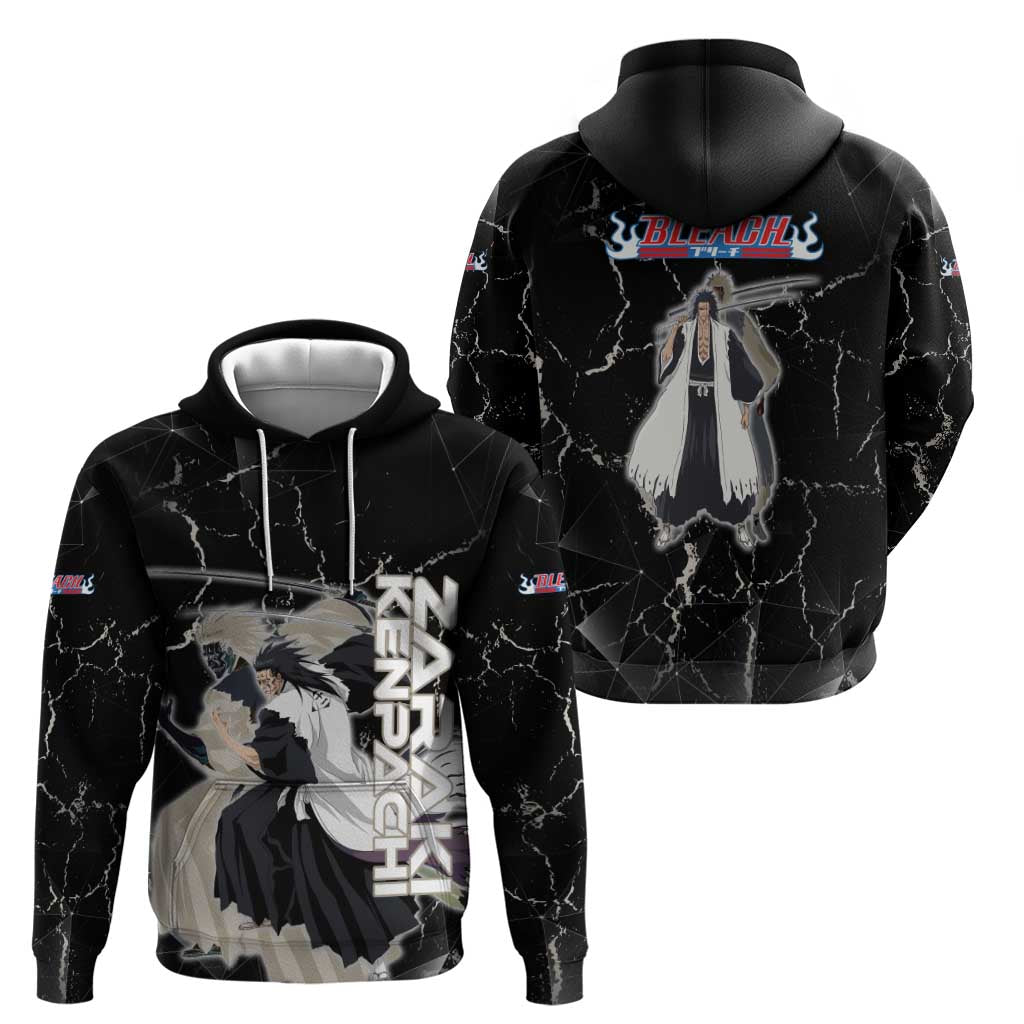 Zaraki Kenpachi Bleach Hoodie Dark Marble Anime Shatter Style