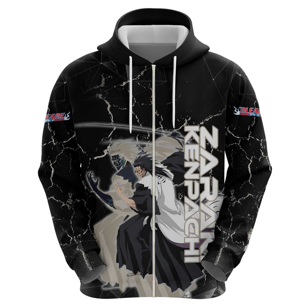 Zaraki Kenpachi Bleach Hoodie Dark Marble Anime Shatter Style