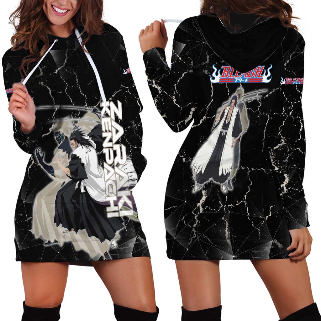 Zaraki Kenpachi Bleach Hoodie Dress Dark Marble Anime Shatter Style