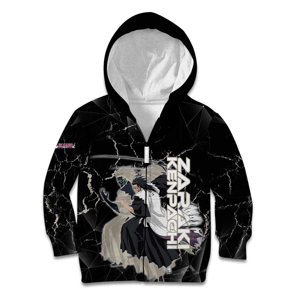 Zaraki Kenpachi Bleach Kid Hoodie Dark Marble Anime Shatter Style