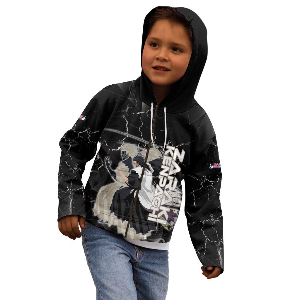 Zaraki Kenpachi Bleach Kid Hoodie Dark Marble Anime Shatter Style