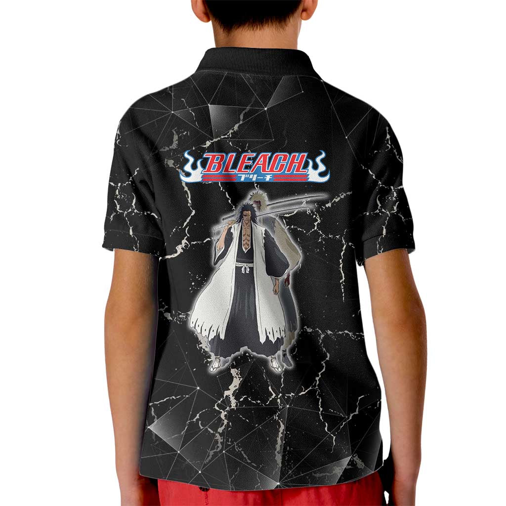 Zaraki Kenpachi Bleach Kid Polo Shirt Dark Marble Anime Shatter Style