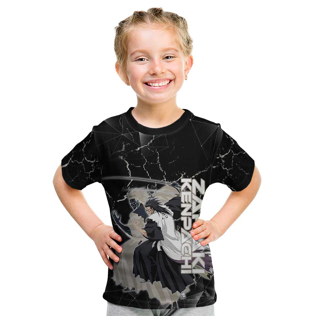 Zaraki Kenpachi Bleach Kid T Shirt Dark Marble Anime Shatter Style