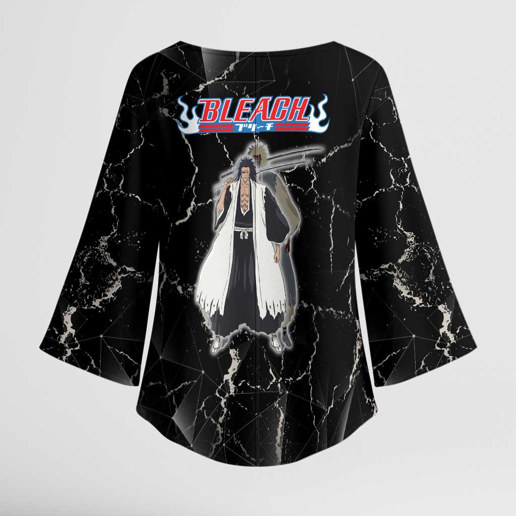 Zaraki Kenpachi Bleach Kimono Sleeve Blouse Dark Marble Anime Shatter Style