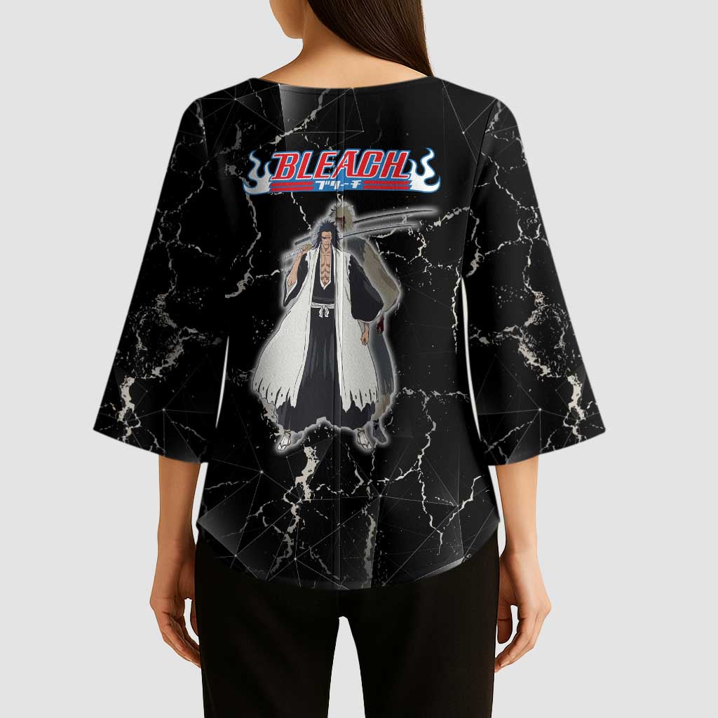 Zaraki Kenpachi Bleach Kimono Sleeve Blouse Dark Marble Anime Shatter Style