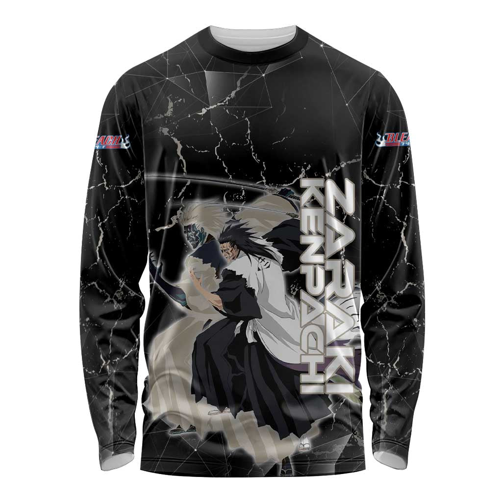 Zaraki Kenpachi Bleach Long Sleeve Shirt Dark Marble Anime Shatter Style