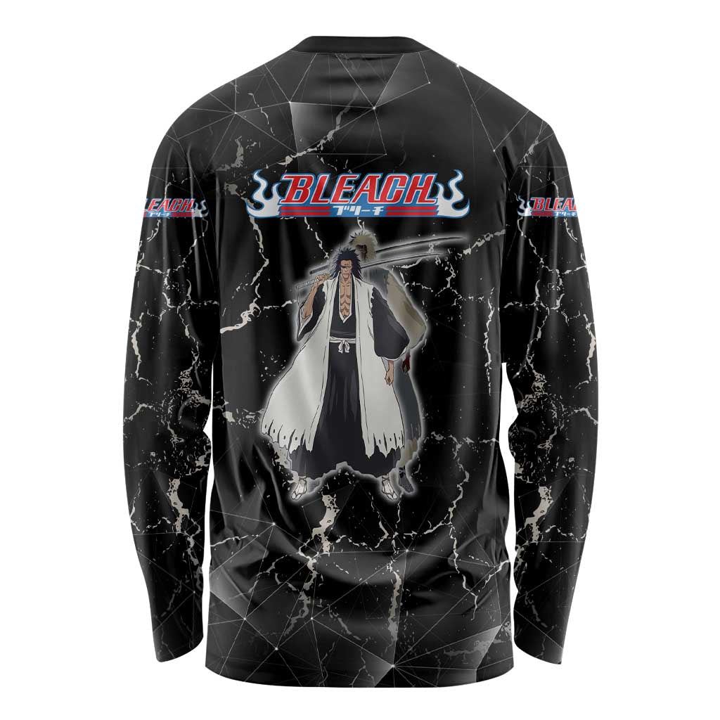 Zaraki Kenpachi Bleach Long Sleeve Shirt Dark Marble Anime Shatter Style