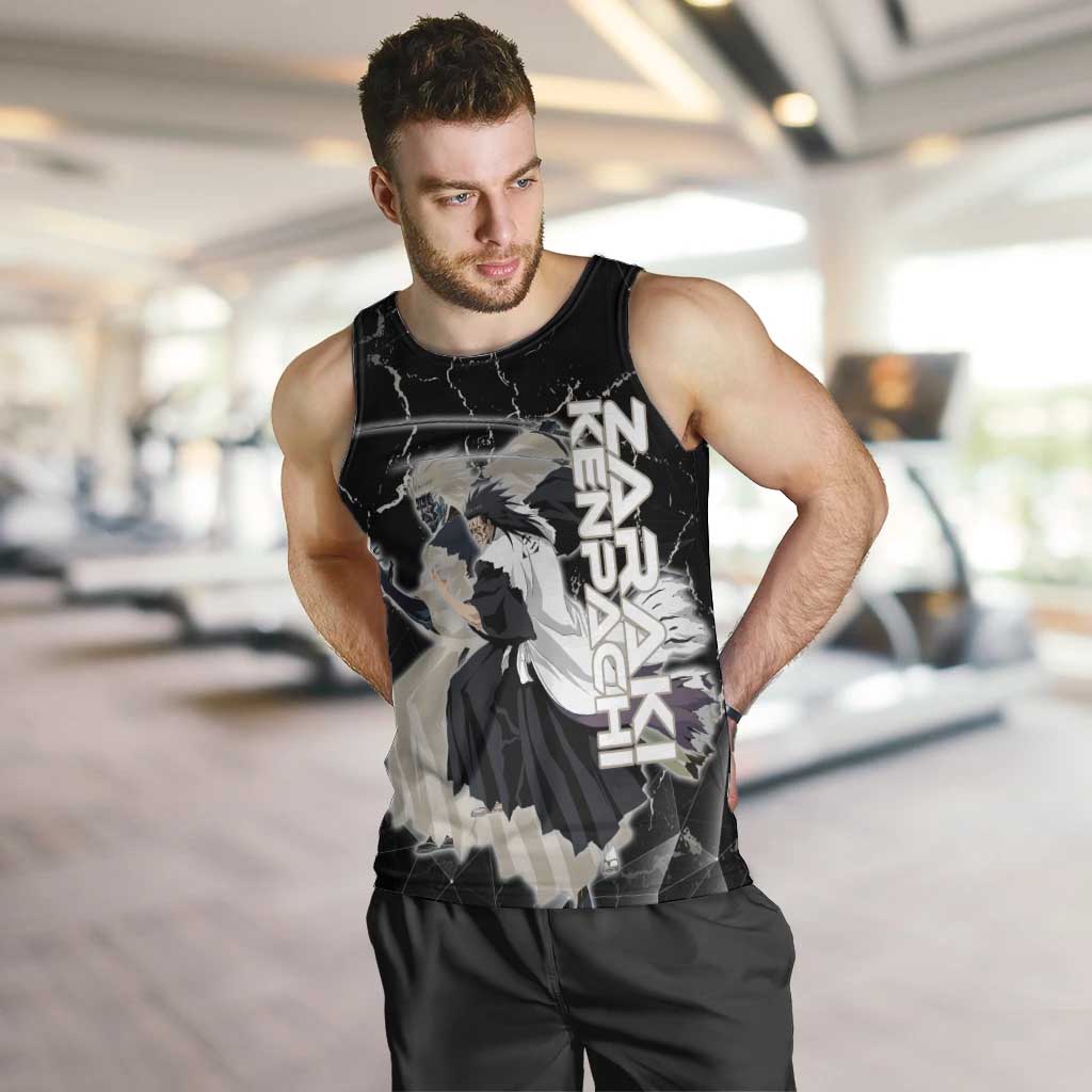 Zaraki Kenpachi Bleach Men Tank Top Dark Marble Anime Shatter Style