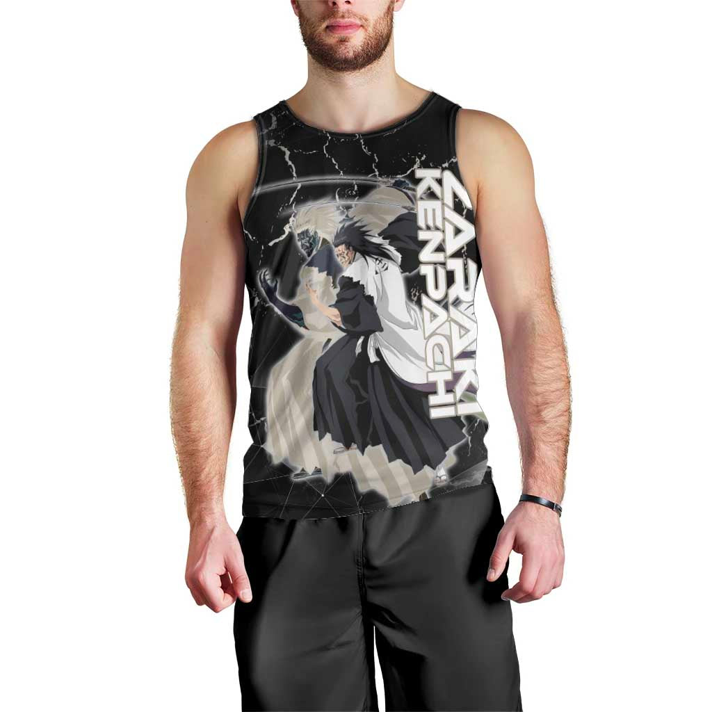 Zaraki Kenpachi Bleach Men Tank Top Dark Marble Anime Shatter Style
