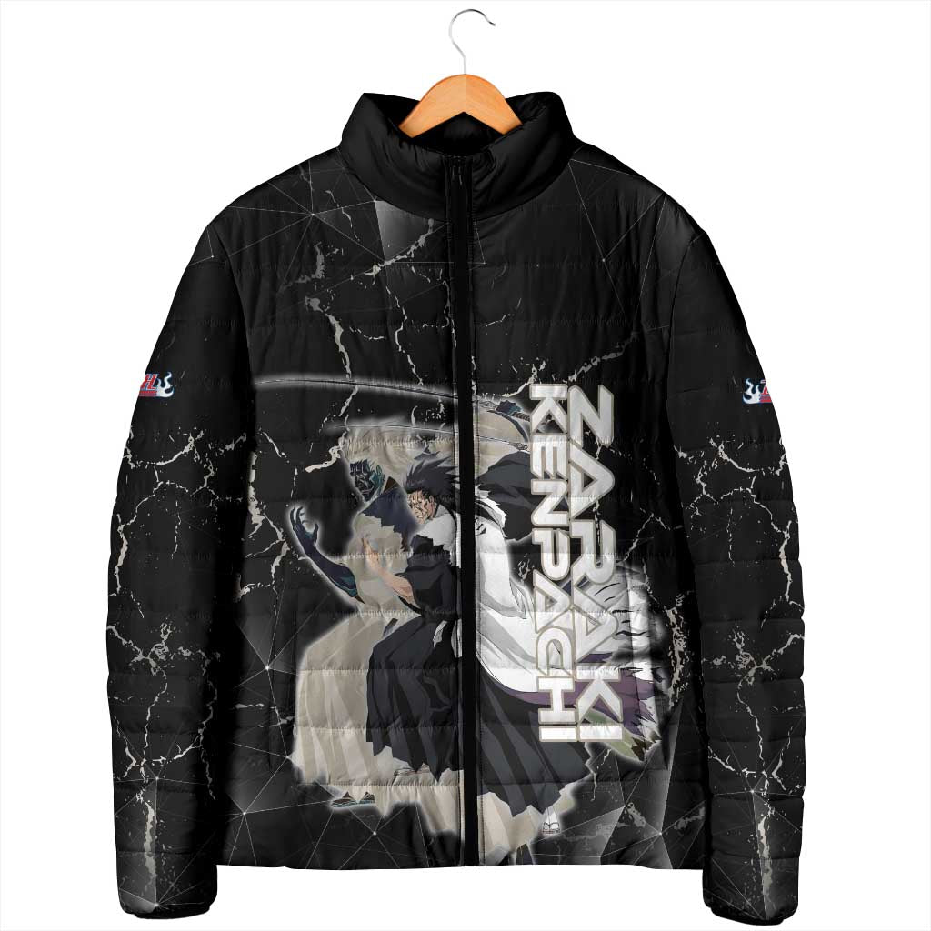 Zaraki Kenpachi Bleach Padded Jacket Dark Marble Anime Shatter Style