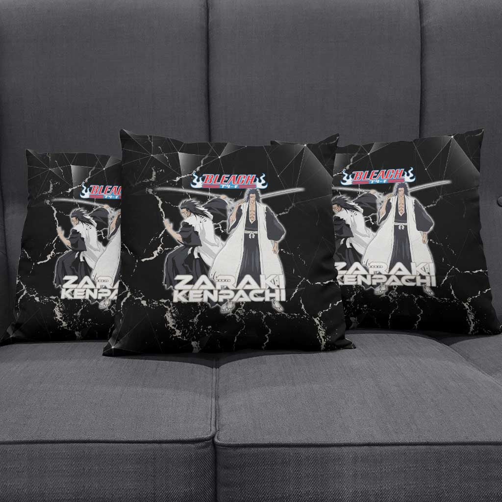 Zaraki Kenpachi Bleach Pillow Cover Dark Marble Anime Shatter Style