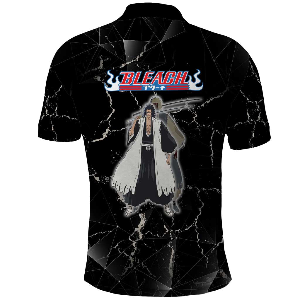Zaraki Kenpachi Bleach Polo Shirt Dark Marble Anime Shatter Style