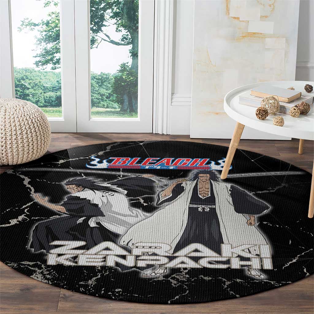 Zaraki Kenpachi Bleach Round Carpet Dark Marble Anime Shatter Style