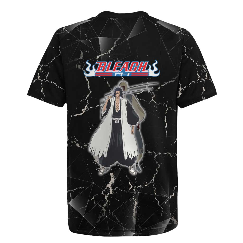 Zaraki Kenpachi Bleach Rugby Jersey Dark Marble Anime Shatter Style