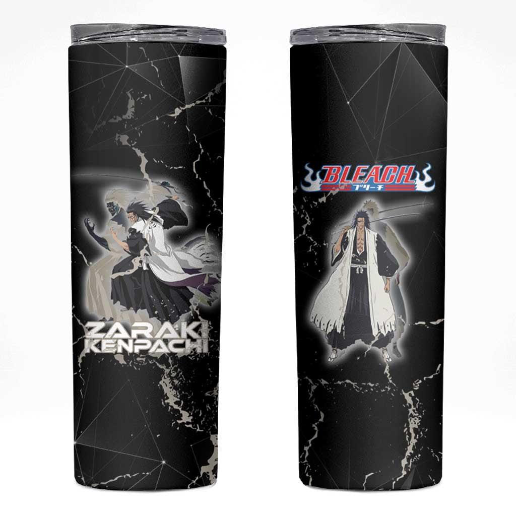 Zaraki Kenpachi Bleach Skinny Tumbler Dark Marble Anime Shatter Style