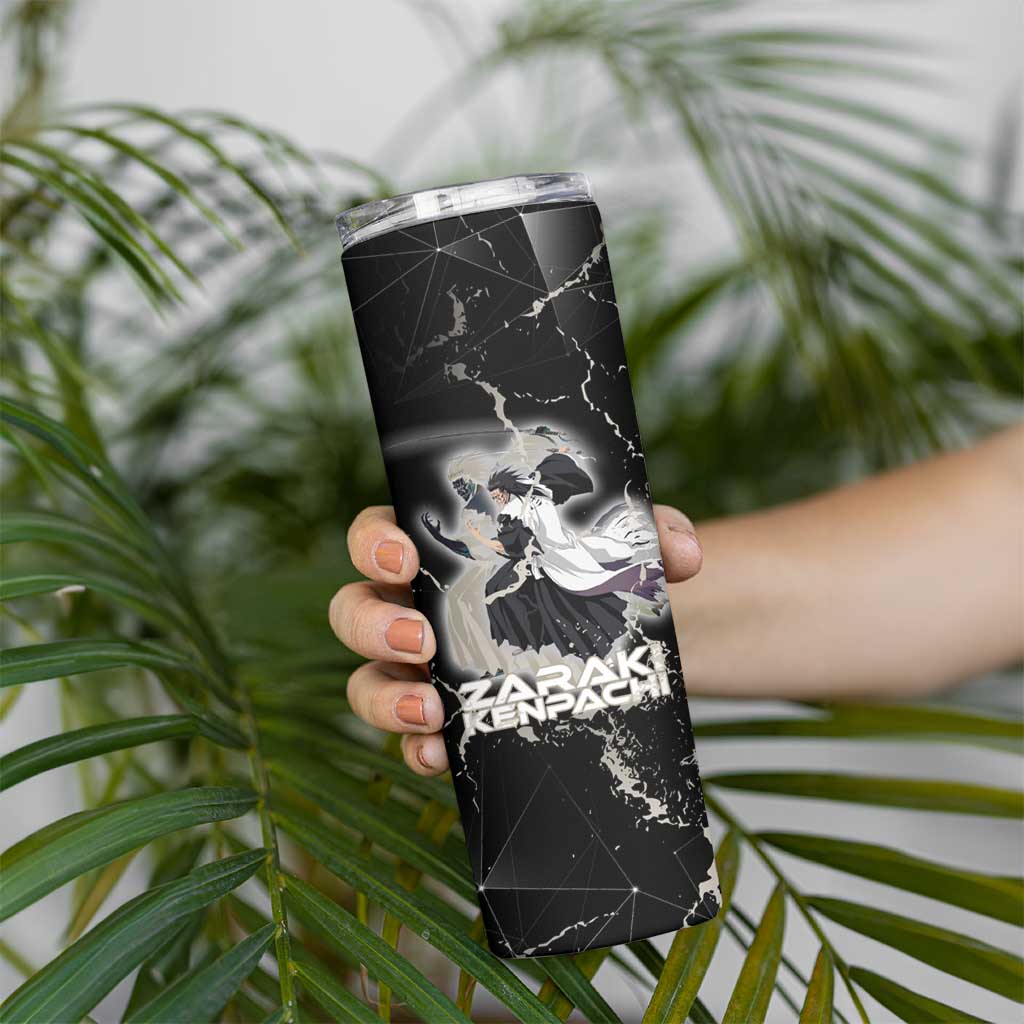 Zaraki Kenpachi Bleach Skinny Tumbler Dark Marble Anime Shatter Style