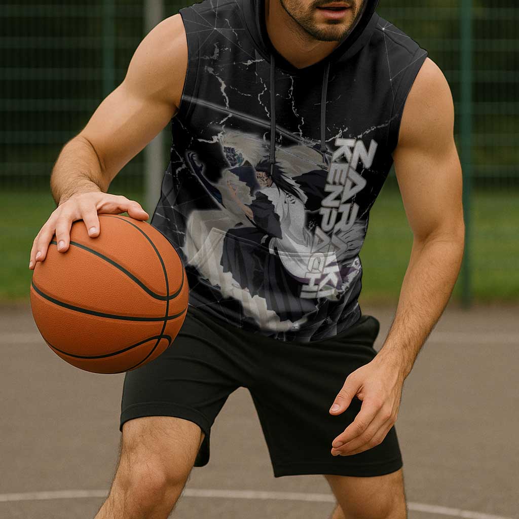 Zaraki Kenpachi Bleach Sleeveless Hoodie Dark Marble Anime Shatter Style
