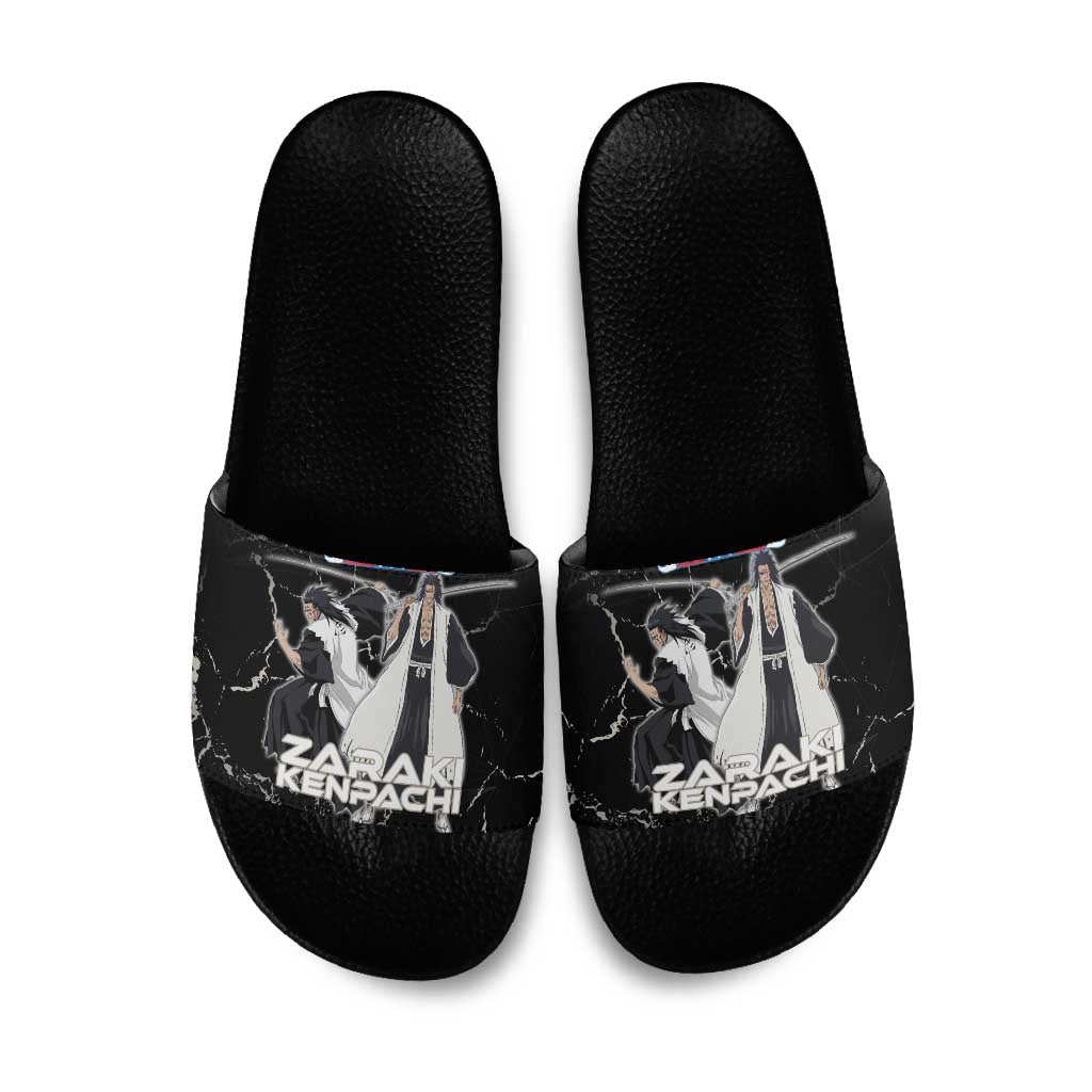 Zaraki Kenpachi Bleach Slide Sandals Dark Marble Anime Shatter Style