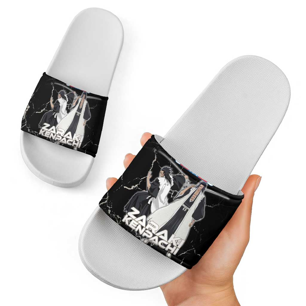 Zaraki Kenpachi Bleach Slide Sandals Dark Marble Anime Shatter Style