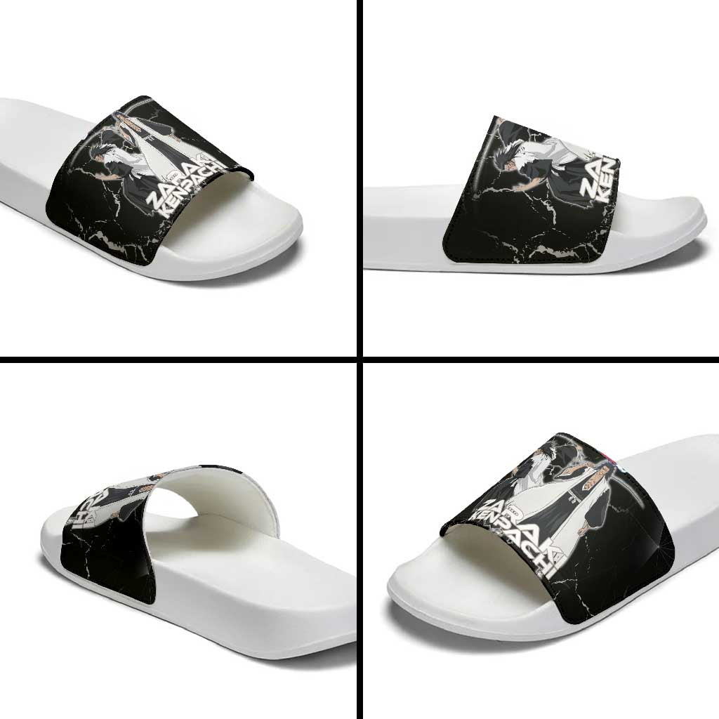Zaraki Kenpachi Bleach Slide Sandals Dark Marble Anime Shatter Style
