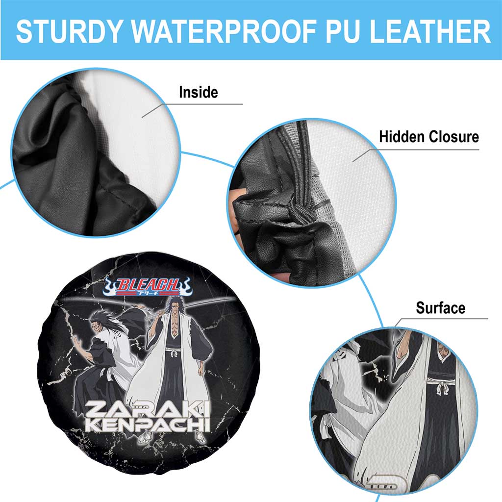 Zaraki Kenpachi Bleach Spare Tire Cover Dark Marble Anime Shatter Style