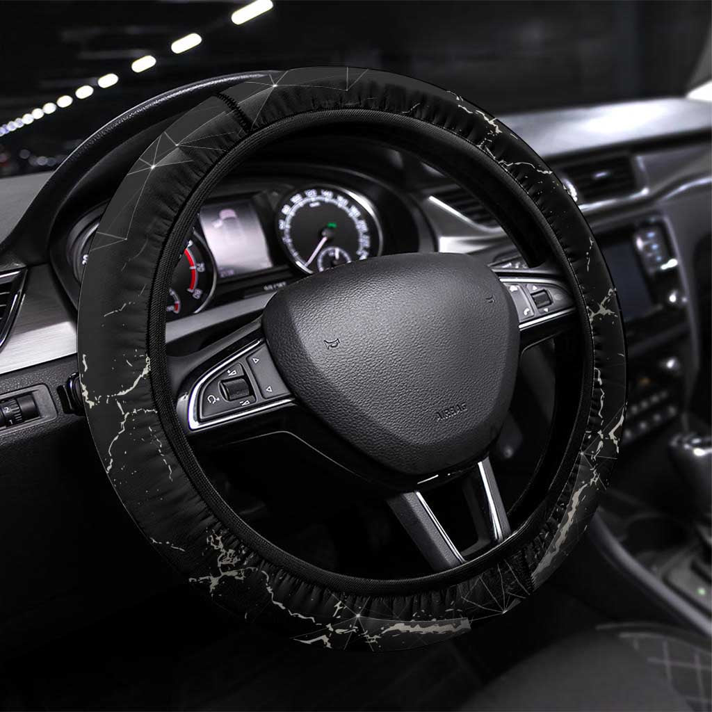 Zaraki Kenpachi Bleach Steering Wheel Cover Dark Marble Anime Shatter Style