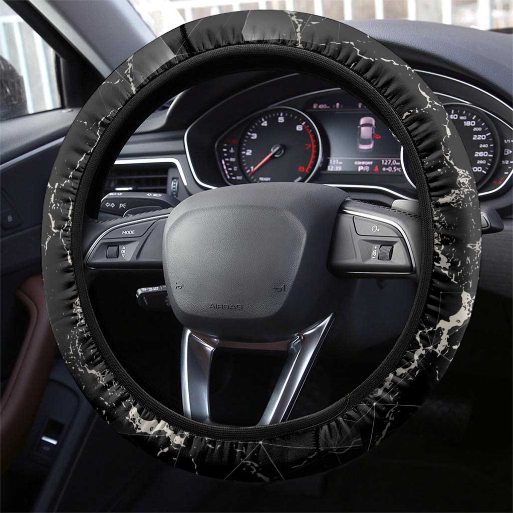 Zaraki Kenpachi Bleach Steering Wheel Cover Dark Marble Anime Shatter Style