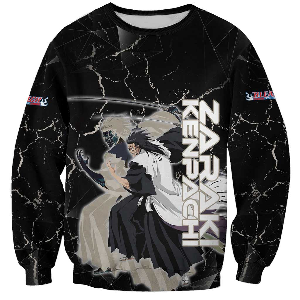 Zaraki Kenpachi Bleach Sweatshirt Dark Marble Anime Shatter Style