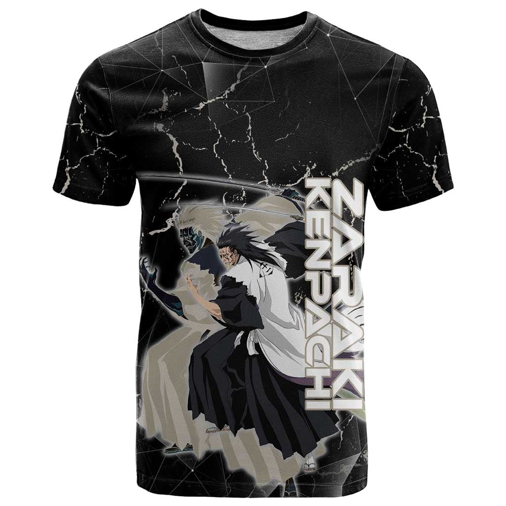 Zaraki Kenpachi Bleach T Shirt Dark Marble Anime Shatter Style