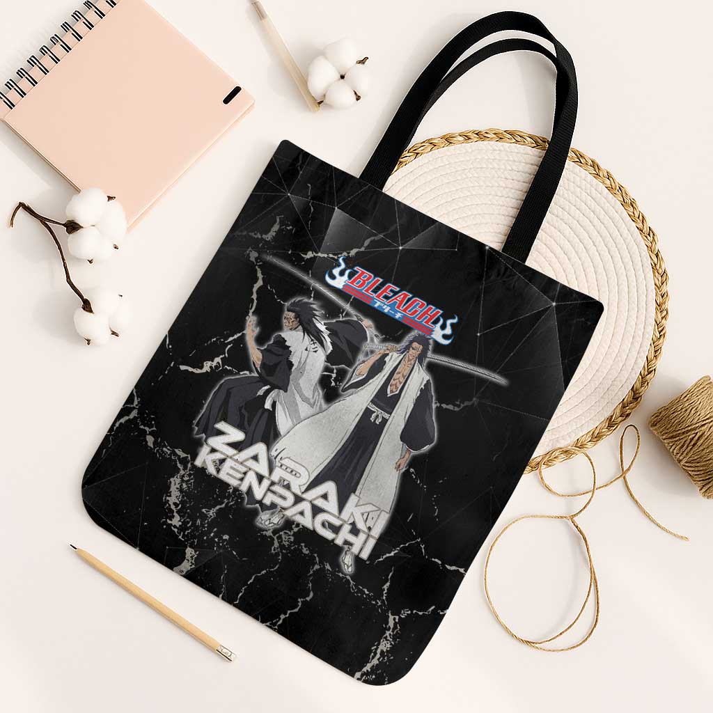 Zaraki Kenpachi Bleach Tote Bag Dark Marble Anime Shatter Style