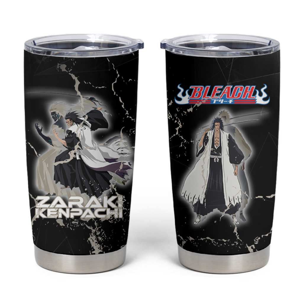 Zaraki Kenpachi Bleach Tumbler Cup Dark Marble Anime Shatter Style