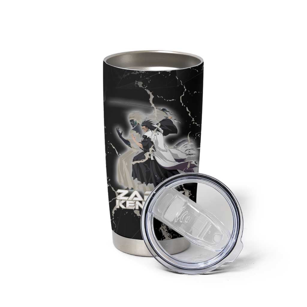 Zaraki Kenpachi Bleach Tumbler Cup Dark Marble Anime Shatter Style