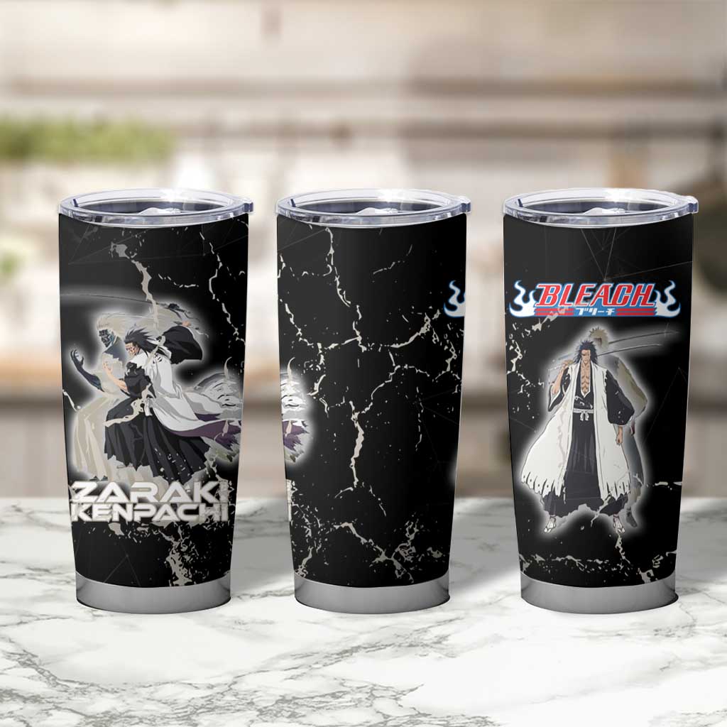 Zaraki Kenpachi Bleach Tumbler Cup Dark Marble Anime Shatter Style