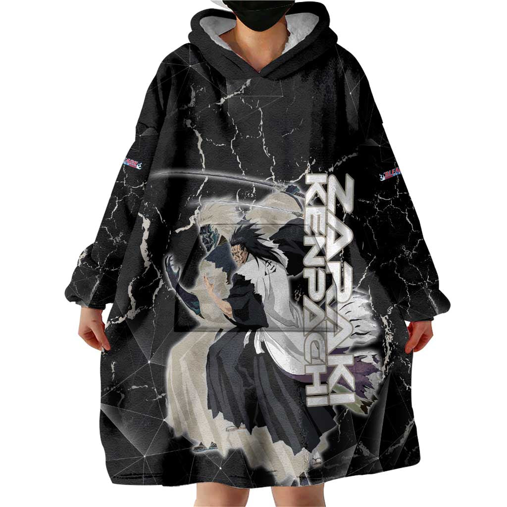 Zaraki Kenpachi Bleach Wearable Blanket Hoodie Dark Marble Anime Shatter Style