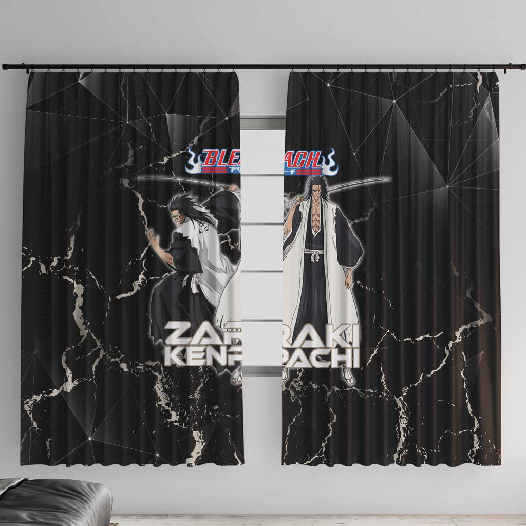 Zaraki Kenpachi Bleach Window Curtain Dark Marble Anime Shatter Style
