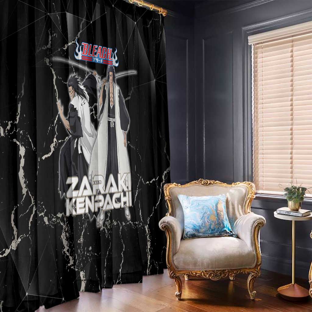 Zaraki Kenpachi Bleach Window Curtain Dark Marble Anime Shatter Style
