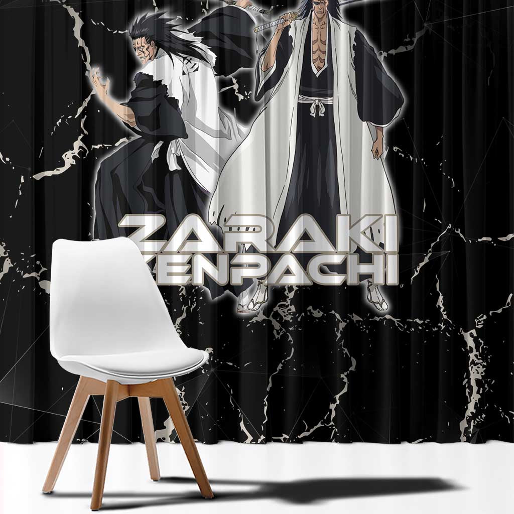 Zaraki Kenpachi Bleach Window Curtain Dark Marble Anime Shatter Style