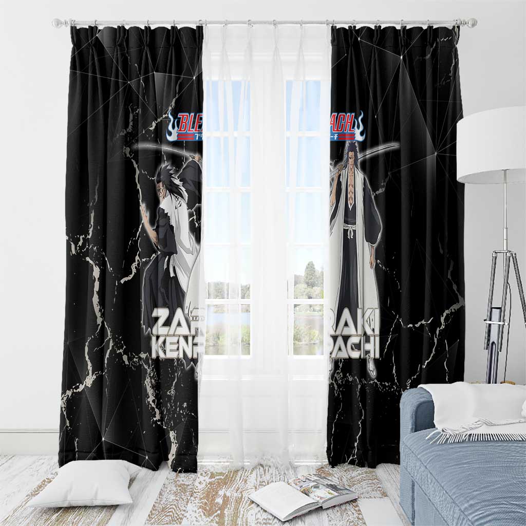 Zaraki Kenpachi Bleach Window Curtain Dark Marble Anime Shatter Style